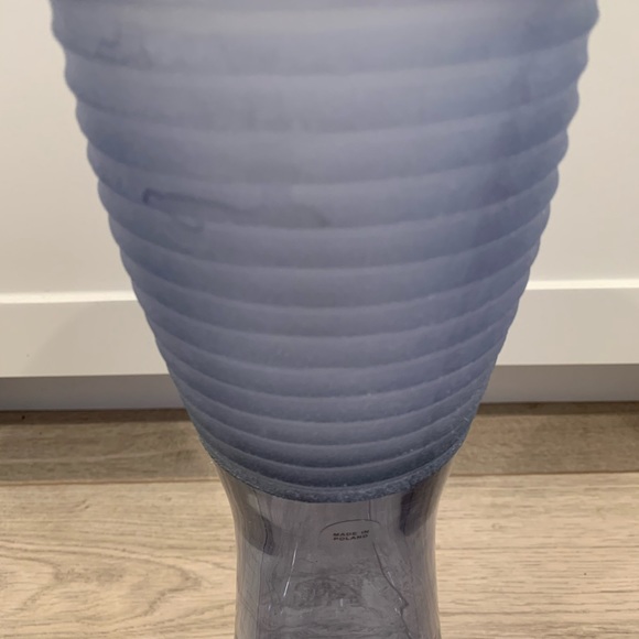 13 7/8” T Blue Vase Made in Poland.  4 1/4” Opening Rim to Rim.  No chips/cracks - Picture 5 of 13